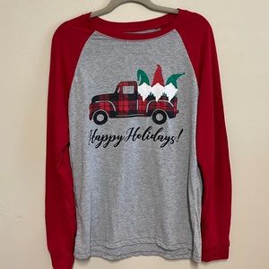 Happy Holidays Graphic T-Shirt Truck with Holiday Gnomes